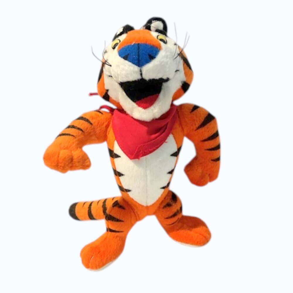 Vintage 1997 Tony the Tiger Plush, Kellogg’s Frosted Flakes Mascot, 10”,